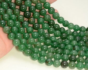 Green Genuine Aventurine Gemstone Grade AAA Round 6mm 8mm 10mm Loose Beads 15 inch Full Strand BULK LOT 1,2,6,12 and 50 (A274)