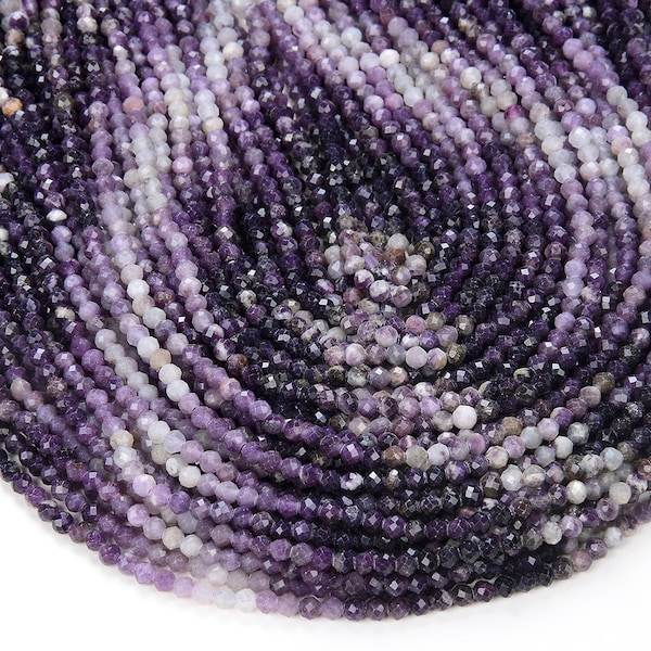 3MM Natural Purple Sugilite Gemstone Grade AA Micro Faceted Round Beads 15 inch Full Strand BULK LOT 1,2,6,12 and 50 (80009378-P28)