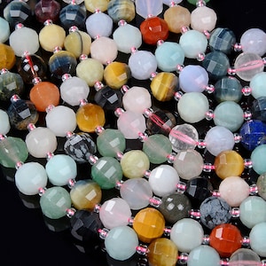 10MM Multicolor Gemstone Gemstone Grade AAA Faceted Lantern Loose Beads BULK LOT 1,2,6,12 and 50 (D41)