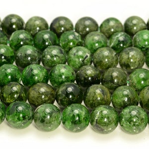 Echte natuurlijke chroom diopside edelsteen klasse A groen 7mm 8mm 9mm 10mm 11mm 12mm 13mm 14mm ronde losse kralen halve streng (A213)