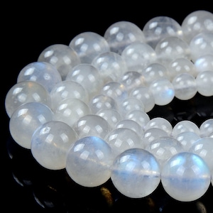 Natural Rainbow Moonstone Gemstone Grade A Round 7MM 8MM 9MM 10MM 11MM 12MM Loose Beads BULK LOT 1,2,6,12 and 50 (D385)