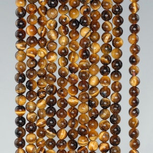 4mm dunkel Cognac Tiger Eye Edelstein gelb Grade AB Runde lose Perlen 15 Zoll voll Strang LOT 1,2,6,12 und 50 (90186212-732)