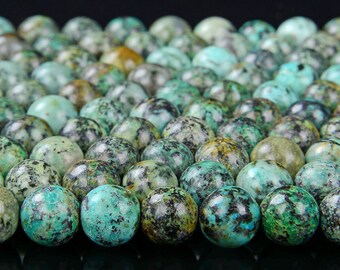 30 Perles En Turquoise Naturel Africain 6 Mm - Pour Création Bijoux