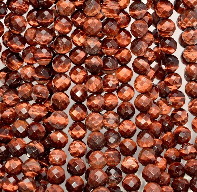 Rote Tigerauge Perlen – Natürlicher Edelstein, 8 Mm, 38,1 Cm Strang, Für Schmuckherstellung