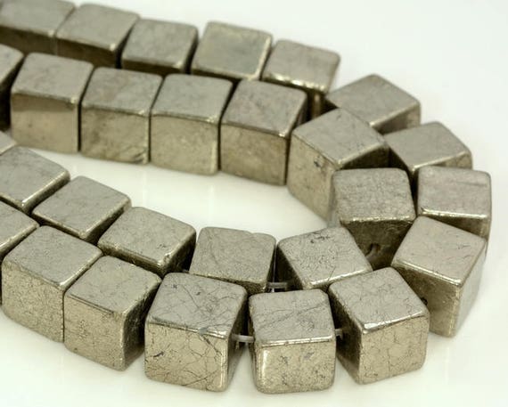 4MM PALAZZO IRON PYRITE GEMSTONE PERFECT SQUARE CUBE 4X4MM LOOSE BEADS 7.5/"