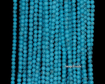 2mm Turquoise Gemstone Turquoise Blue Round 2mm Loose Beads 15.5 inch Full Strand LOT 1,2,6,12 and 50 (90189197-107-T2)