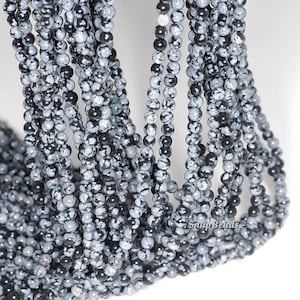 3MM Cristobalite Snowflake Obsidian Gemstone Round 3MM Loose Beads 16 inch Full Strand LOT 1,2,6,12 and 50 (90113996-107 - 3mm A)