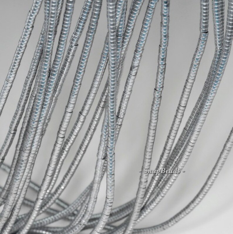 2x1mm Silver Hematite Gemstone Heishi Rondelle Slice 2x1mm Loose Beads 16 inch Full Strand LOT 1,2,6,12 and 50 90185682-838