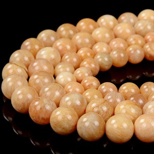 Natural Orange Yellow Feldspar Sunstone Gemstone Grade AAA Round 7MM 8MM 10MM Loose Beads BULK LOT 1,2,6,12 and 50 (D316)