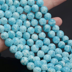 Larimar Quartz Gemstone Synthetic Larimar Grade AAA Sky Blue 4mm 6mm 8mm 10mm 12mm Round Loose Beads BULK LOT 1,2,6,12 and 50 A234 image 2