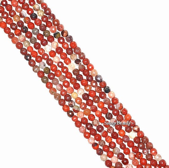 2mm Brecciated Red Jasper Gemstone Grade AAA Micro Faceted 2mm Brecciated Red Jasper Gemstone Grade AAA Micro Faceted