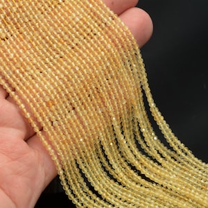 2mm Genuine Natural Citrine Gemstone Grade AAA Yellow Micro Faceted Round Beads 15.5 inch Full Strand LOT 1,2,6,12 and 50 (90143422-107-2g)