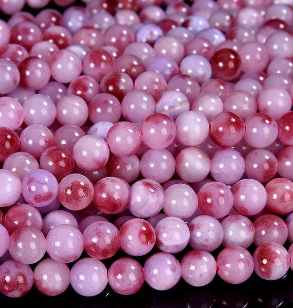 6 8 10 12 Mm Pietra Naturale Giada Di Corallo Rosso Perline - Foto 2