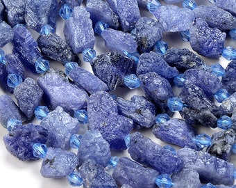 Raw Natural Tanzanite Gemstone Grade AAA Nugget Pebble Irregular Rough Organic 5-8MM 8-12MM 9-15MM Loose Beads BULK LOT (D266)