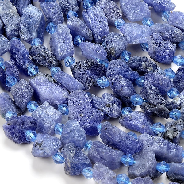 Raw Natural Tanzanite Gemstone Grade AAA Nugget Pebble Irregular Rough Organic 5-8MM 8-12MM 9-15MM Loose Beads BULK LOT (D266)