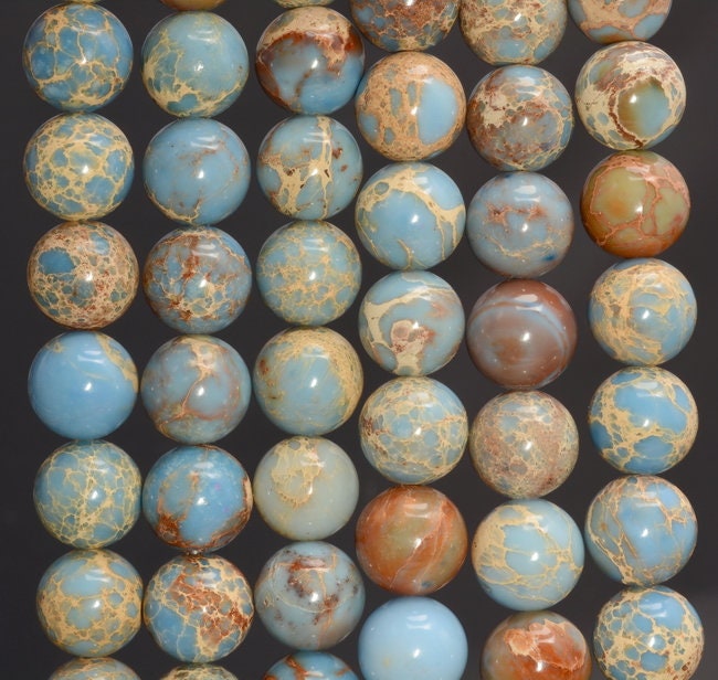 Light Blue Jasper Rocks Light Blue Sea Sediment Imperial Jasper Gemstone Round 4mm 6mm 8mm 10mm ...