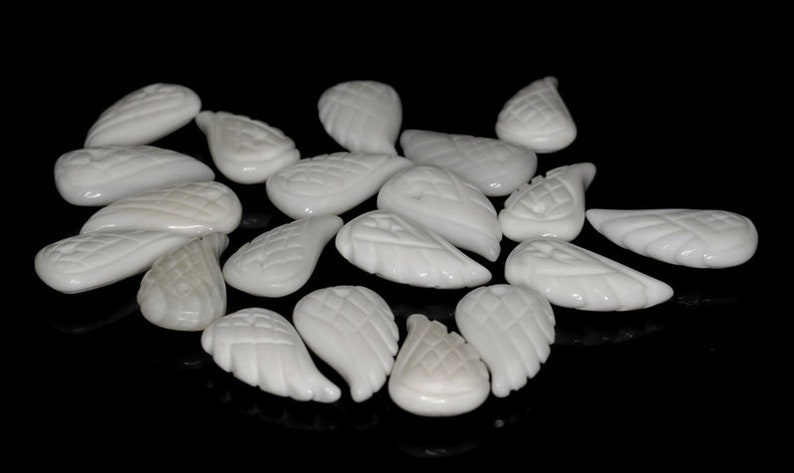 10X6MM White Stone Gemstone Carved Angel Wing Beads BULK LOT 2,6,12,24 ...
