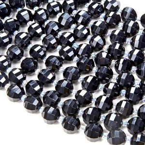 Lanterna facetada de pedra preciosa de ágata preta grau AAA 8MM 10MM contas soltas LOTE A GRANEL 1,2,6,12 e 50 (D41)