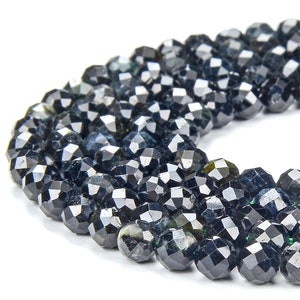 Natural Dark Green Tourmaline Gemstone Grade AA Micro Faceted Round 3MM 4MM 5MM Loose Beads 15 inch Full Strand BULK LOT (P97)