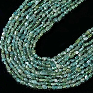 6-8MM Natural Verde Apatita Gemita Pebble Nugget Loose Beads BULK LOT 1,2,6,12 y 50 (D186)