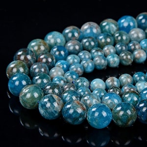 Natural Apatite Gemstone Grade AA Round 5MM 6MM 7MM 8MM 9MM 10MM Loose Beads BULK LOT 1,2,6,12 and 50 (D22)