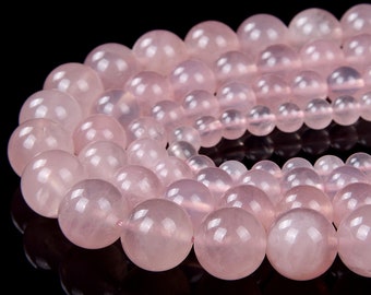 Natürliche Madagaskar Rosenquarz Soft Pink Edelstein Klasse AAA Runde 4MM 6MM 8MM 10MM 12MM Perlen BULK LOT 1,2,6,12 und 50 (D99)