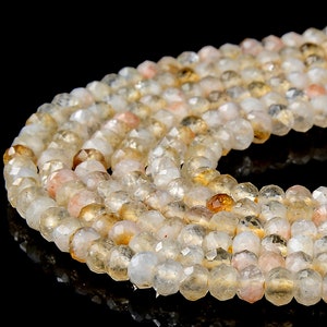Natural Citrine Gemstone Grade A Micro Faceted Rondelle 4X3MM Loose Beads BULK LOT 1,2,6,12 and 50 (P91)