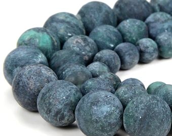 Natural Matte Green Mica Muscovite in Fuchsite Gemstone Grade AAA Round 6MM 8MM 10MM Loose Beads  (D265)