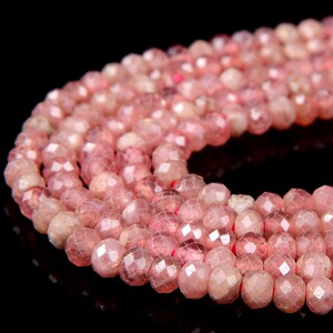 3X2MM Natural Argentina Rhodochrosite Gemstone Grade AAA Faceted Rondelle Beads 15 inch Full Strand BULK LOT 1,2,6,12 and 50 (80016853-D343)