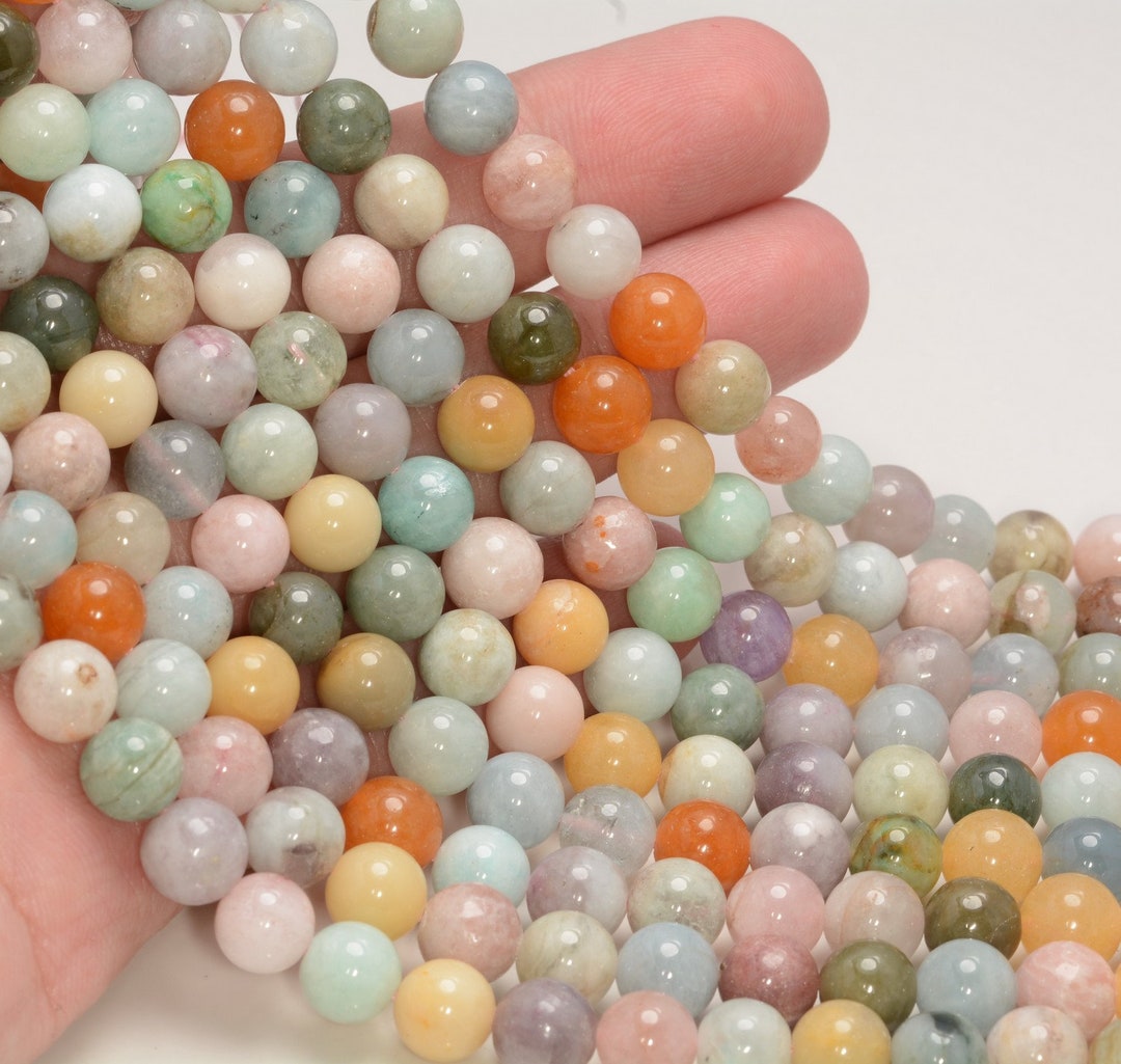 8MM Genuine Multi Stone Gemstone Round Beads 16 Inch Full - Etsy