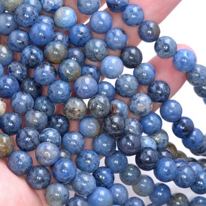 Genuine Natural South Africa Dumortierite Gemstone Grade Aa Round 4mm 6mm 8mm 10mm Loose Beads 15 inch Full Strand BULK LOT 1,2,6,12 and 50