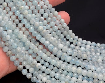 5mm Beryl Aquamarine Gemstone Grade A Blue Round Loose Beads - Etsy
