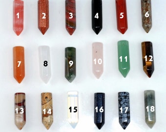 31x8mm Crystal Point Healing Crystal Bullet Stone,Healing Crystals Hexagonal Wand Focal Beads