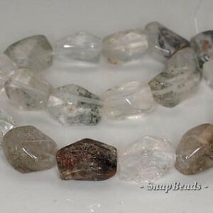 21x14-17x11mm Phantom Quartz Gemstone Faceted Nugget Loose Beads 6.5 inch Half Strand LOT 1,2,6,12 and 50 (90191441-B6-511)