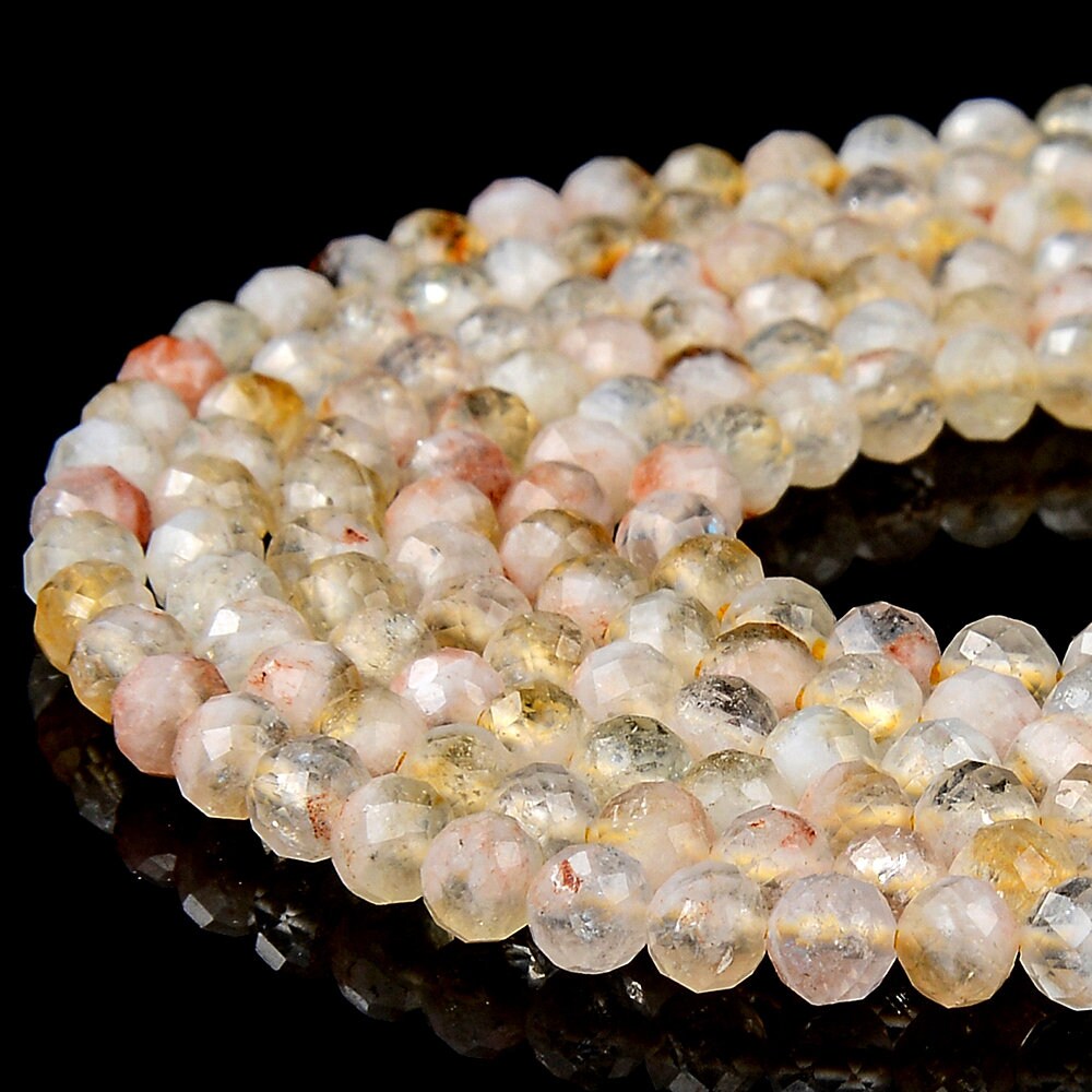 Natural Citrine Gemstone Grade A Micro Faceted Round 2MM 3MM 4MM 5MM 6MM Loose Beads BULK LOT 1,2,6,12 and 50 (P96)