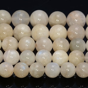 SALE !!! Genuine Rainbow Moonstone Milky White Gemstone 10mm 11mm 12mm 13mm 14mm 15mm 16mm Round Loose Beads Full Strand (A220)