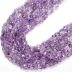 6-8MM Natural Amethyst Gemstone Pebble Nugget Loose Beads BULK LOT 1,2,6,12 and 50 (D184)
