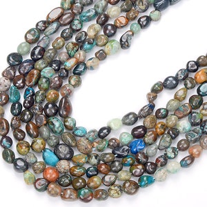 Natural Chrysocolla  Gemstone Pebble Nugget 8-10MM 10-12MM Loose BeadsBULK LOT 1,2,6,12 and 50 (D467)