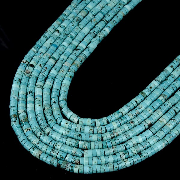 6X3MM Turquoise Gemstone Heishi Discs beads Loose Beads BULK LOT 1,2,6,12 and 50 (P18)