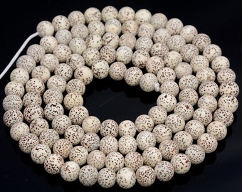 108 Cuentas 6 mm Semilla de loto natural Bodhi Mala Grado de oración AAA Blanco Marrón Cuentas redondas sueltas 30 pulgadas LOTE A GRANEL 1,3,6,12 y 50 (80007917-400)
