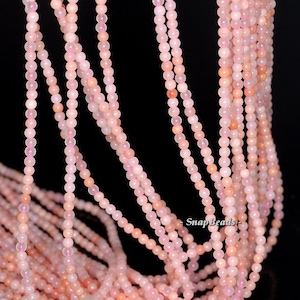 2MM Pink Aventurine Gemstone Round 2MM Loose Beads 16 inch Full Strand LOT 1,2,6,12 and 50 (90113622-107 - 2mm C)