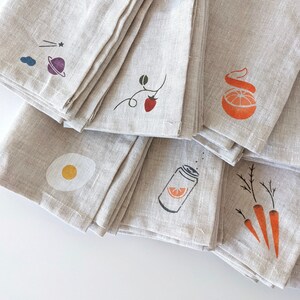 Hand Painted 100% Linen Napkin Set