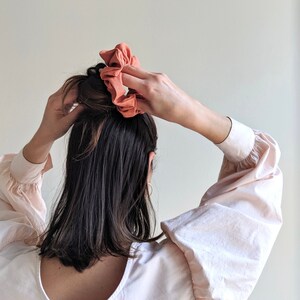 Handmade Linen Scrunchie Orange