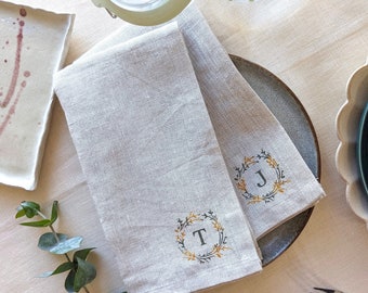 Personalized 100% Linen Napkin Set, Linen Anniversary Gift