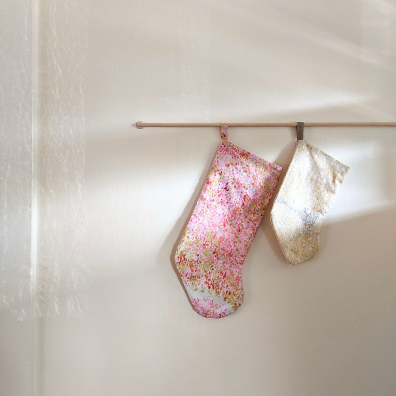 Cotton Holiday Stocking in Bird's Eye image 1