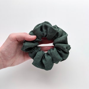 Handmade Linen Scrunchie Green