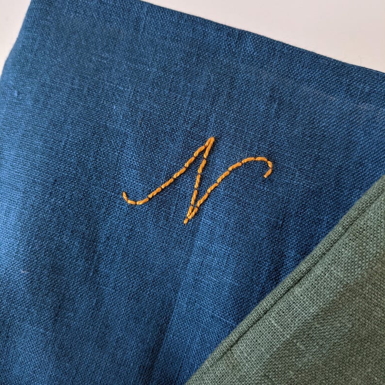Hand Embroidered, Standard Size, Personalized Linen Initial Christmas ...