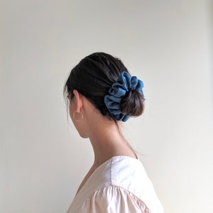 Handmade Linen Scrunchie Blue