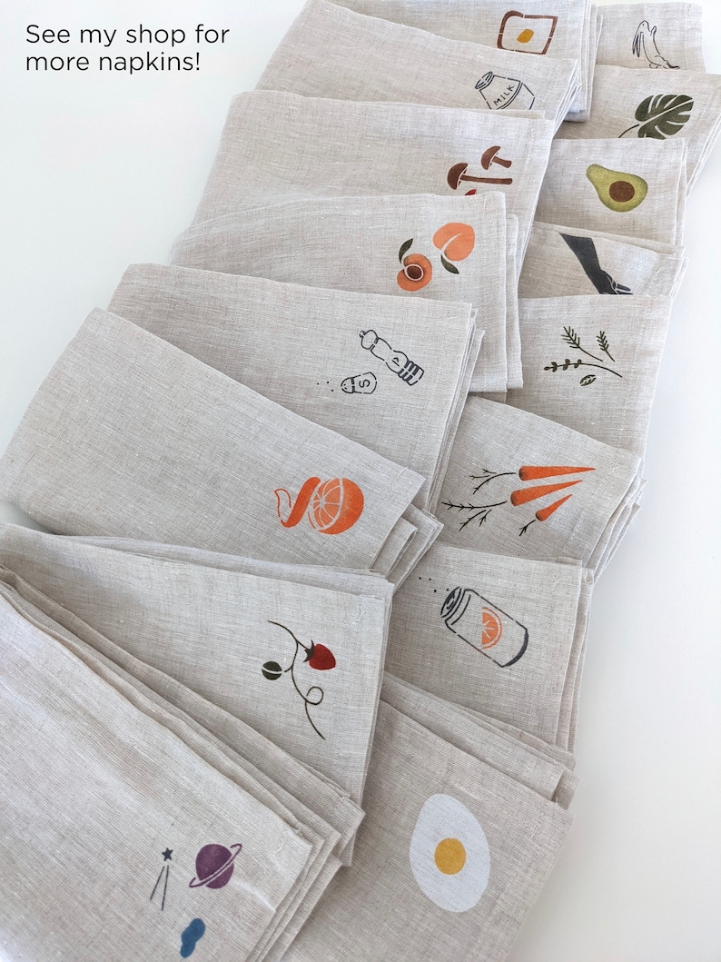 Personalized 100% Linen Napkin Set, Linen Anniversary Gift image 9