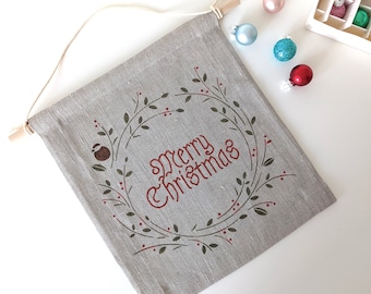 Hand Painted Merry Christmas Banner